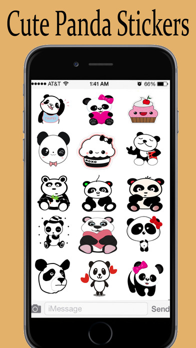 Cute Panda Stickers Pack for iMessage screenshot 2