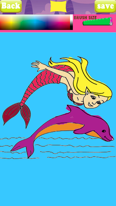 Little Paint Games Coloring Book Mermaid screenshot 3