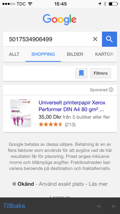 Barcode scanning with Google Shopping screenshot 2