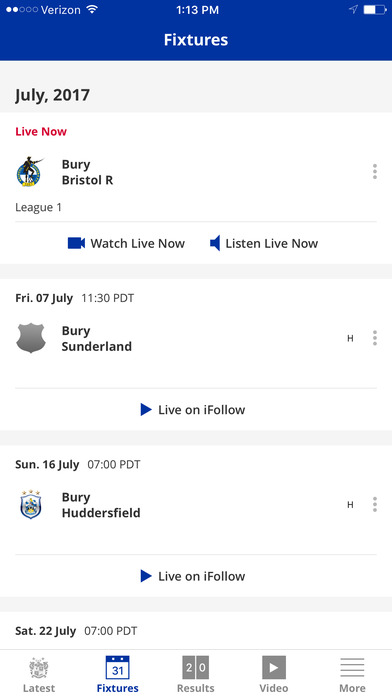 Bury Official App screenshot 2