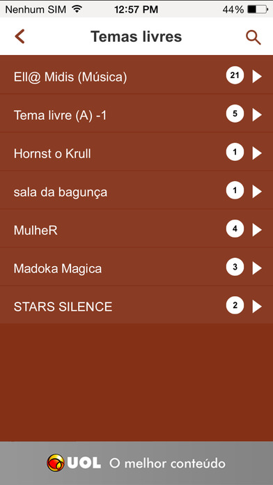 Captura de tela do iPhone 4
