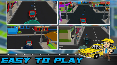 Blocky Pixel Taxi Car Racing 3D screenshot 2
