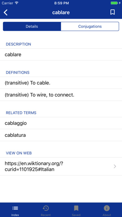 Italian Verbs Dictionary screenshot 3