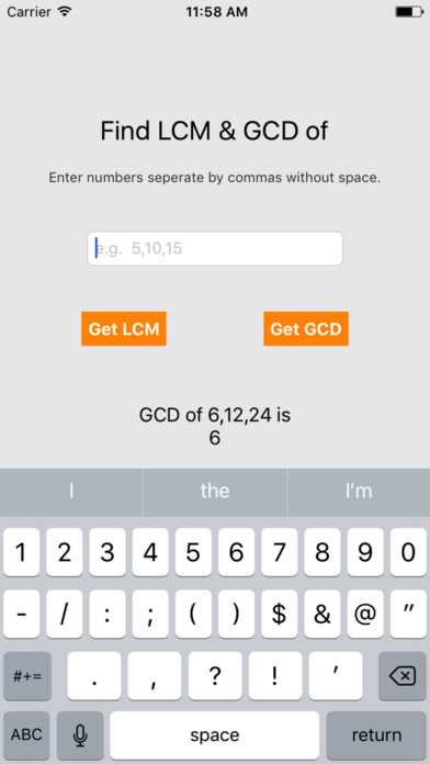 GCD and LCM calculator screenshot 2