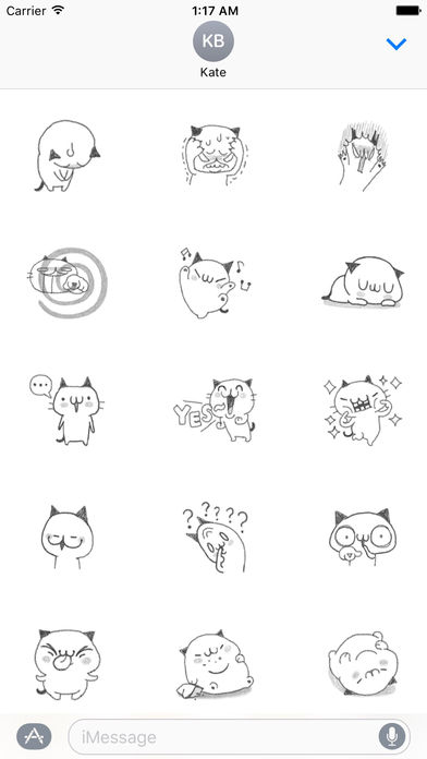 Pencil Cute Cat Sticker screenshot 2