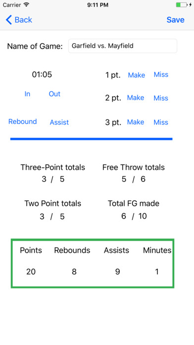 Personal Basketball Stat Keeper screenshot 3