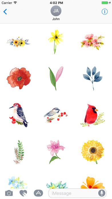 Watercolor Birds Stickers screenshot 2