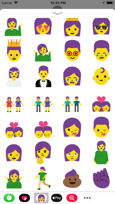 Purple Hair Emoji Stickers screenshot 3