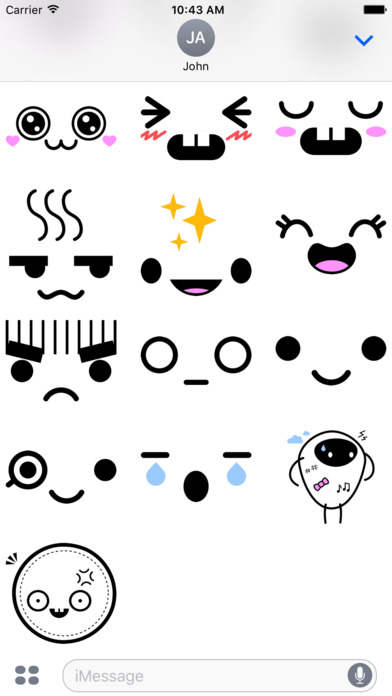 Cute Japan Smiley Faces Stickers screenshot 3