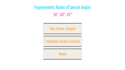 Trig Ratios of Special Angles (30°,45°,60°) screenshot 2