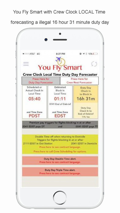 You Fly Smart with Crew Clock LOCAL Time screenshot 3