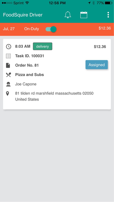 FoodSquire Mobile Driver screenshot 2