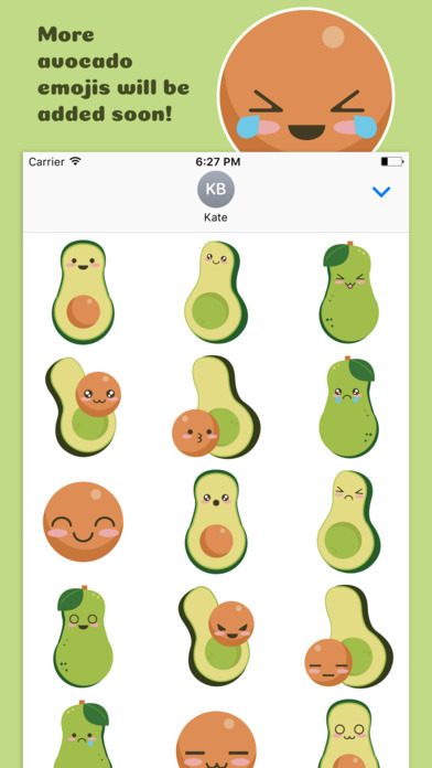 Avocado Emoji - Kawaii Version screenshot 2