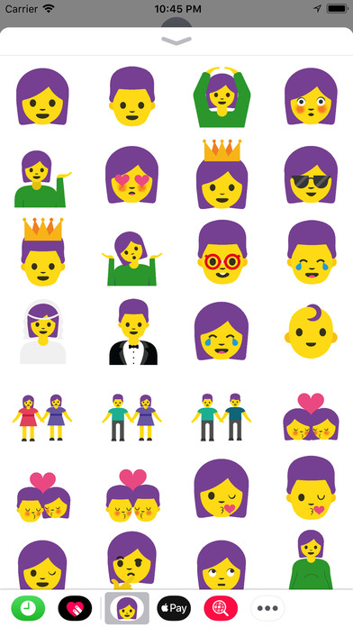 Purple Hair Emoji Stickers screenshot 2