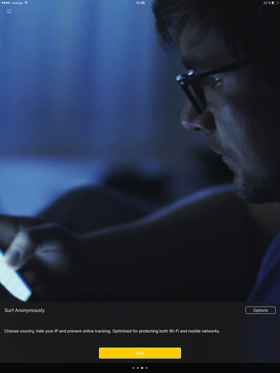 Screenshots of CyberGhost VPN for iPad