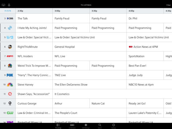 Screenshots of XFINITY TV Remote for iPad
