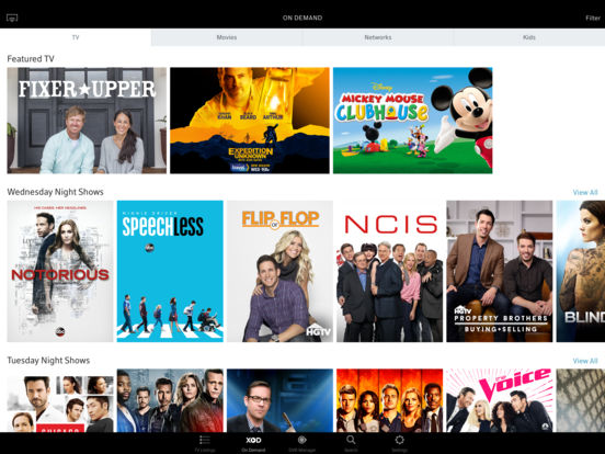 Screenshots of XFINITY TV Remote for iPad