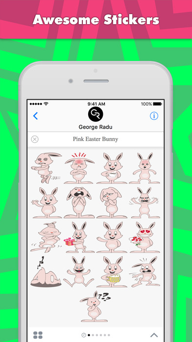 Pink Easter Bunny stickers by Jo screenshot 2