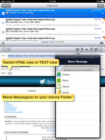 ibisMail for iPad - Filtering Mail screenshot 2