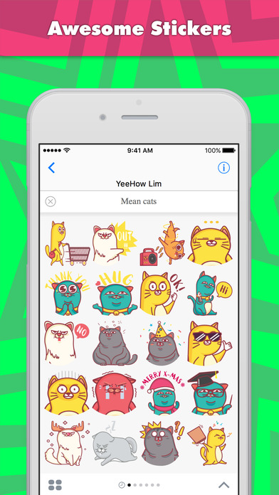 Mean cats stickers by Ehow Lim screenshot 2