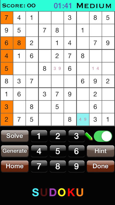 Sudoku - Pro Sudoku Version Game Screenshot 2