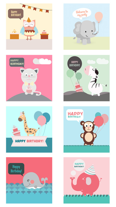 Birthday Card - Best Wishes with Cute Animals screenshot 4