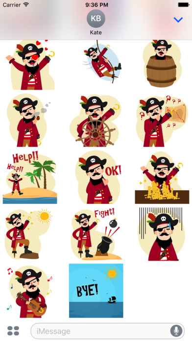 Animated Pirates & Treasures Stickers screenshot 2