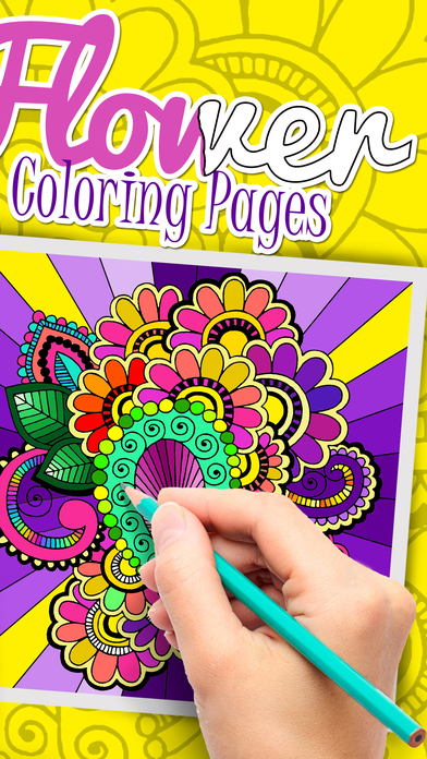 Flower Coloring Pages - Relaxing Music Art Therapy screenshot 2