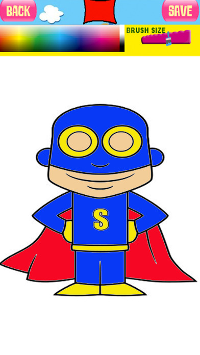 Superhero Cartoon Coloring Pages Games screenshot 2