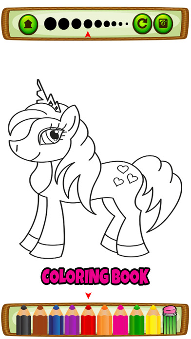 Pony & Pricess Kids Coloring Book - Shadow Puzzle screenshot 2