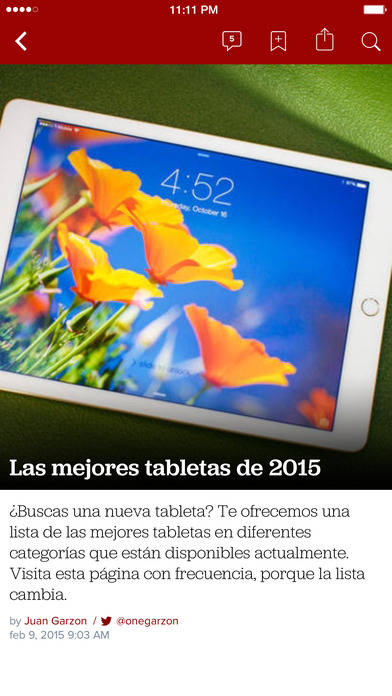 Captura de pantalla del iPhone 5