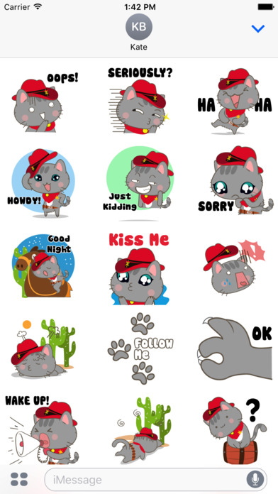 Kitty Cowboy Stickers screenshot 2