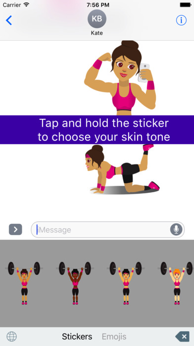 FitGirlMoji -Workout & Gym Emoji Animated Stickers screenshot 2