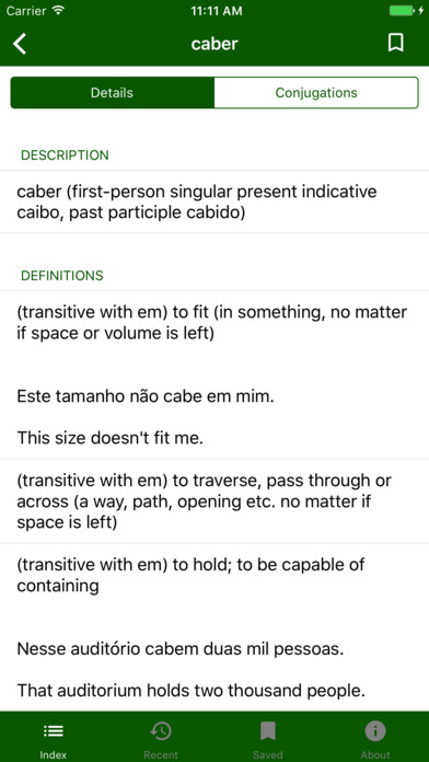 Portuguese Verbs screenshot 2