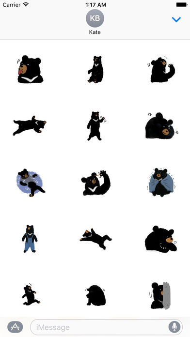 Cute Black Bear Sticker screenshot 2