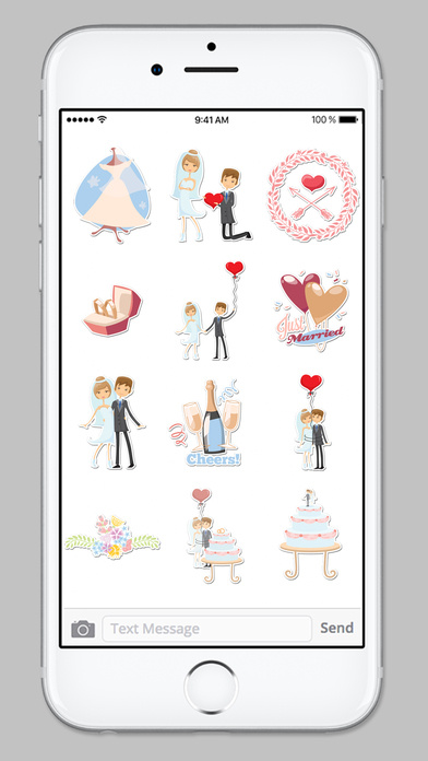 Bride and Groom Wedding Sticker Pack screenshot 4