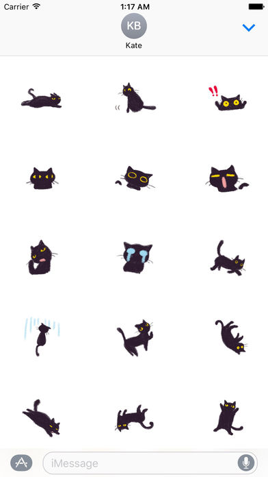 Soft Black Cat Catmoji Sticker screenshot 2