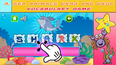 Learn English Vocabulary Sea Animal Coloring Pages screenshot 4