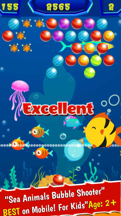 Sea Animals Bubble Shooter Mania Games screenshot 2