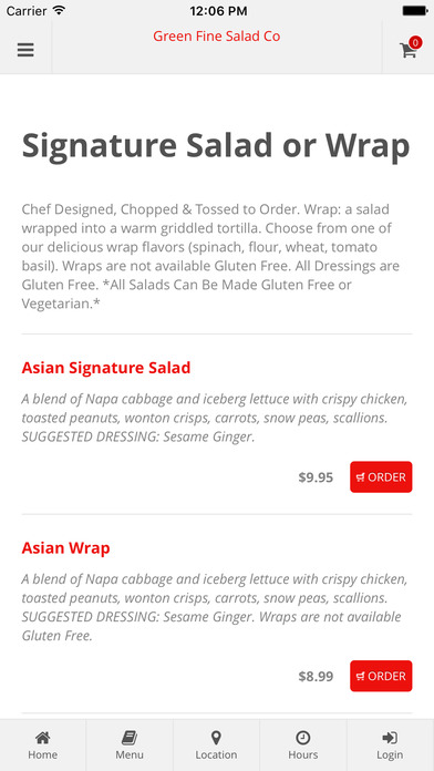 Green Fine Salad App Ordering screenshot 3