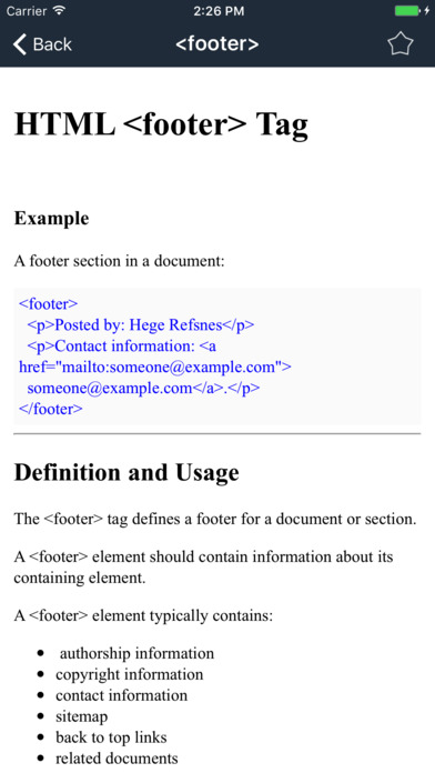 HTML5 Reference - Html development manual screenshot 2