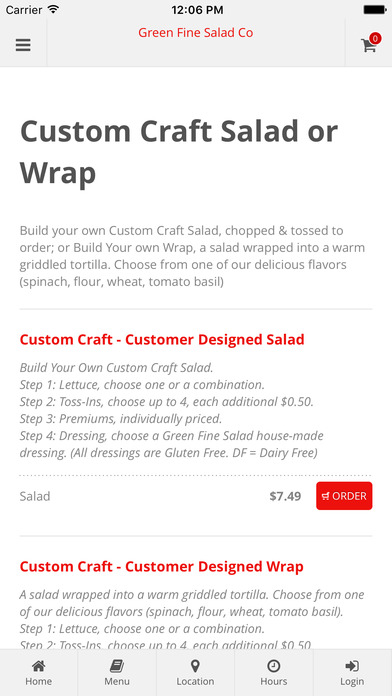 Green Fine Salad App Ordering screenshot 2