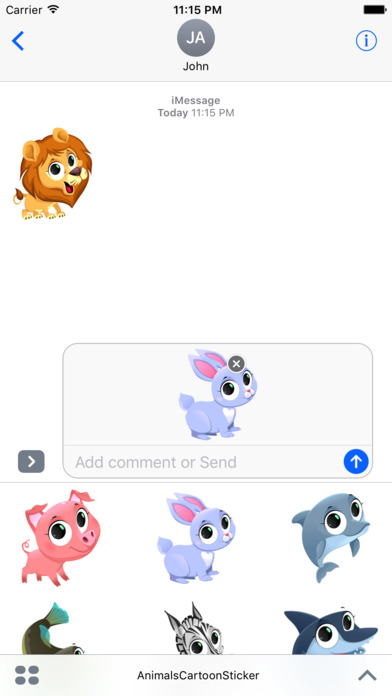 Animals Cartoon Sticker screenshot 2