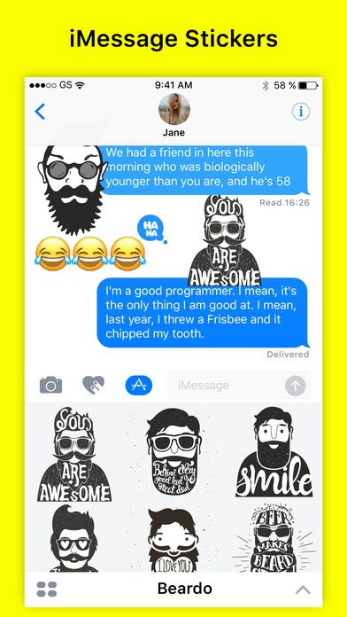 Beardo - Funny Beard Stickers Quote Comic & Emoji screenshot 2