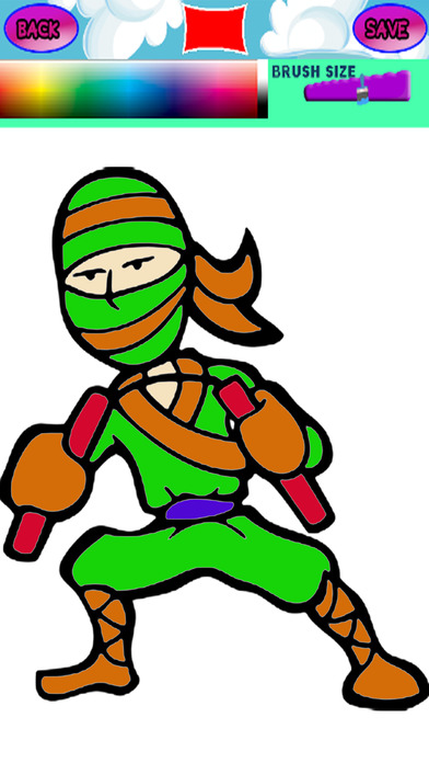 Coloring Book Games Draw Ninja Boy Version screenshot 2