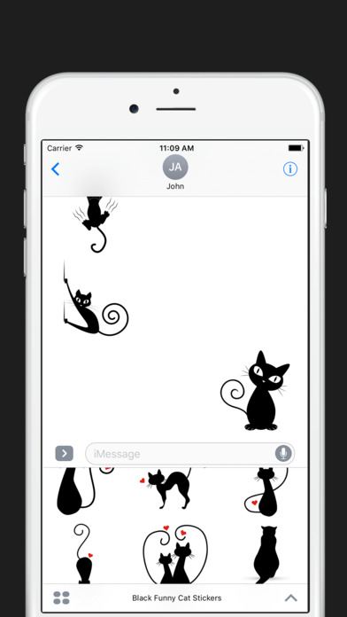 Black Funny Cat Stickers screenshot 3