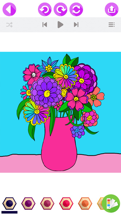 New Flower Coloring Book - Color and Play Music screenshot 4