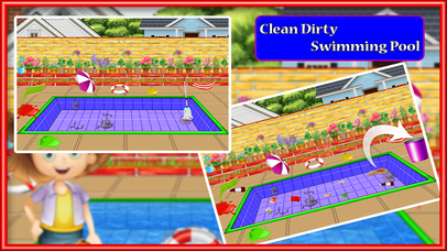 Emma Home Swimming Pool: Repair and Cleanup Game screenshot 2