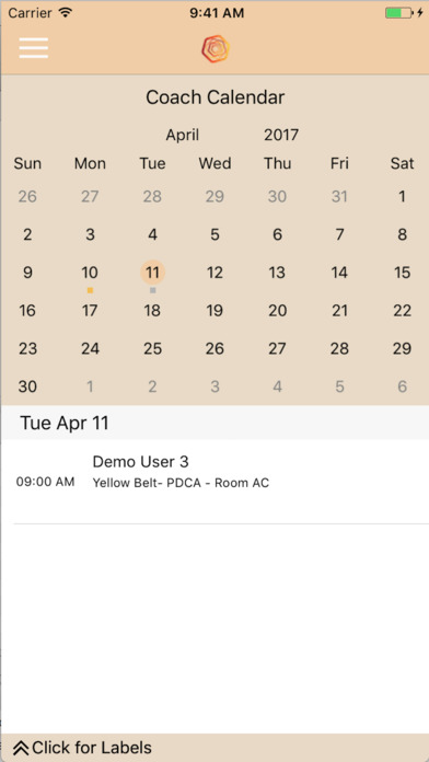 Coach& Training Calendar screenshot 2
