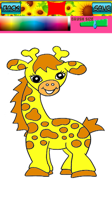 Cartoon Animal Giraffe Coloring Pages Games screenshot 2